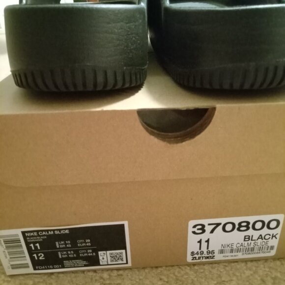 Nike Calm Slides Black Size 11 Near Mint - Picture 4 of 4